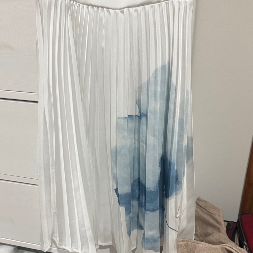 Chic White and Blue Kids Skirt